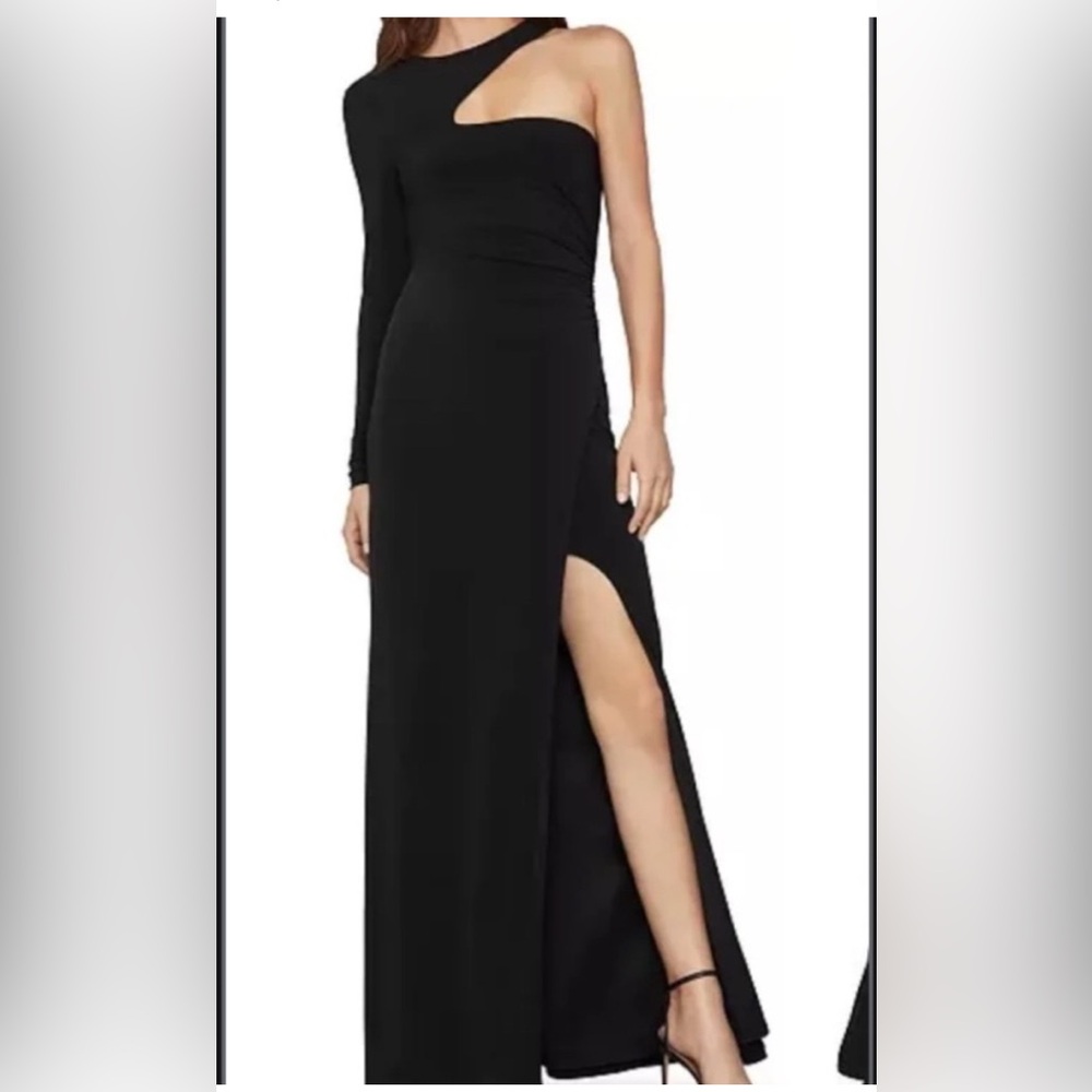Bcbg Long Asymmetrical Black Dress